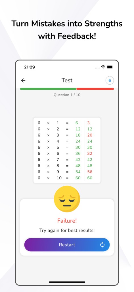 Mistake feedback